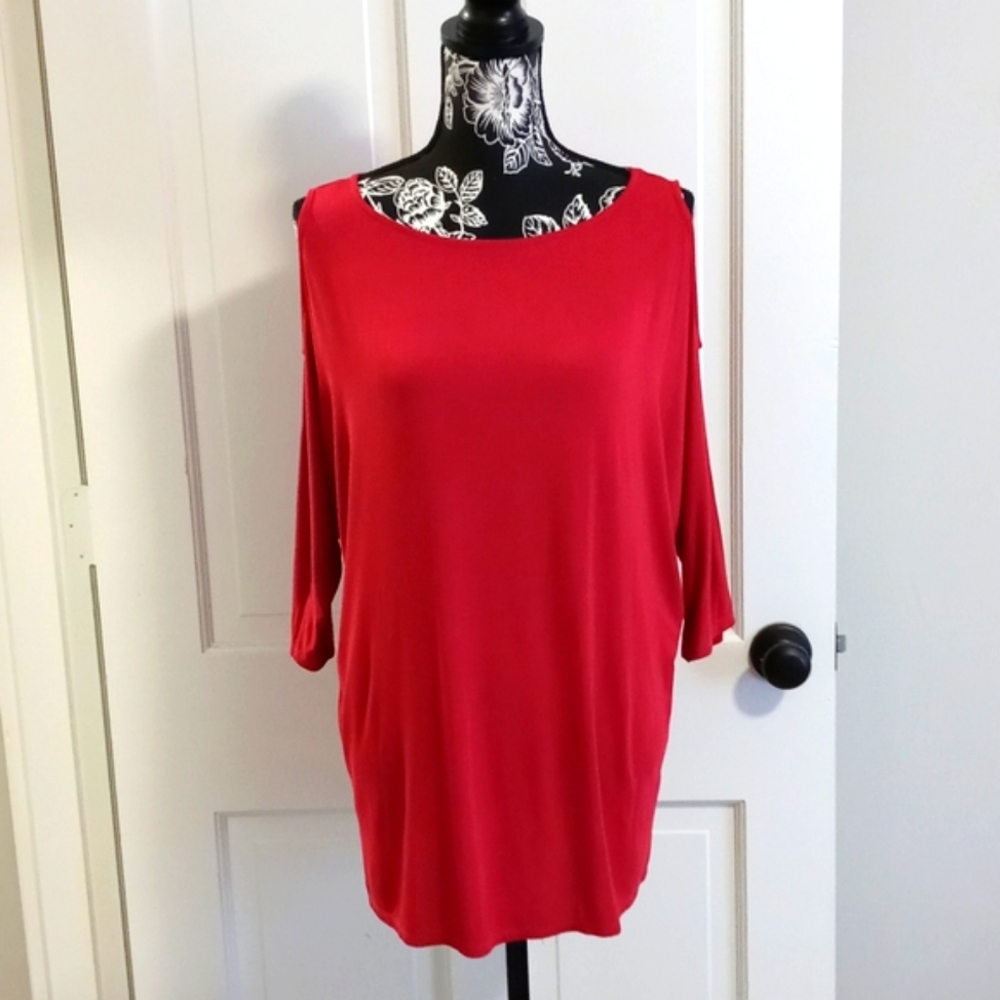 🌠Michael Stars🌠 - Red Cold/Open Shoulder Top